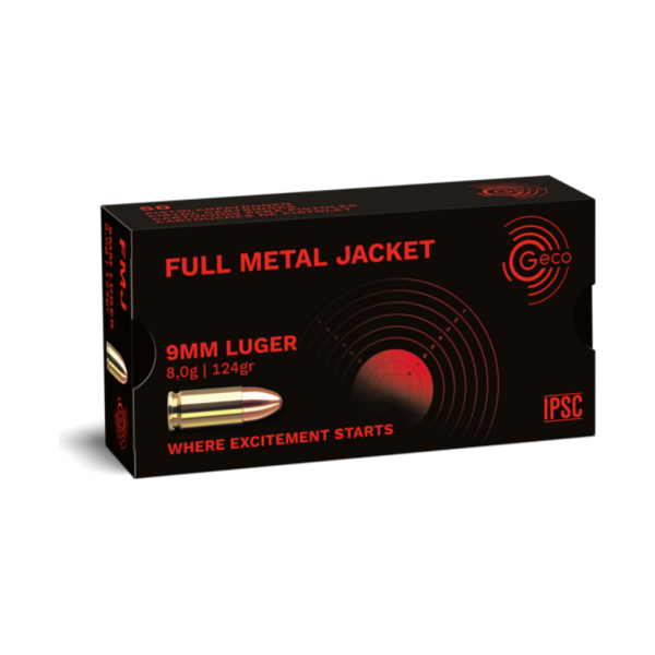 Geco 9mm Luger FMJ 8.0g/124gr tombac